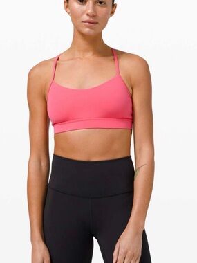 lululemon guava pink flow y sports bra